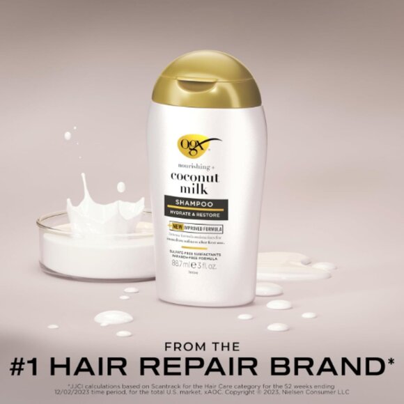 🌈4/$20 NEW OGX Nourishing + Coconut Milk Moisturizing Shampoo Hydrate & Restore - Picture 1 of 7